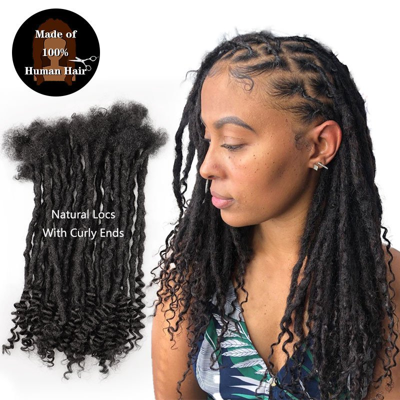 Wholesale Culture locs with curly ends 100% Real Human Hair Extensions Full Handmade Dreadlock Extensions