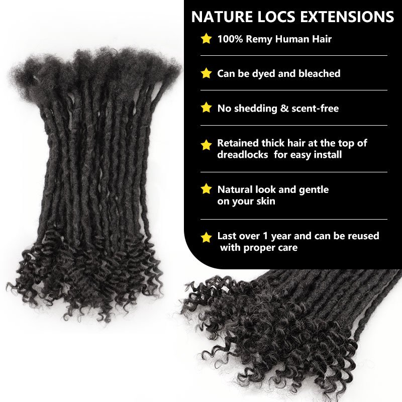 Wholesale Culture locs with curly ends 100% Real Human Hair Extensions Full Handmade Dreadlock Extensions