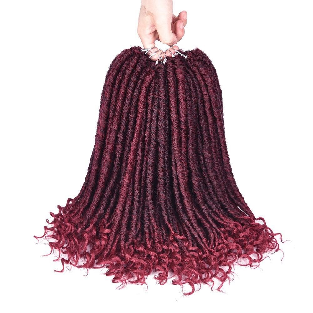 Goddess Faux Locks Hair end curly Crochet Braids 24Inch Soft Natural Synthetic Hair 20 strands braiding crochet hair Extension