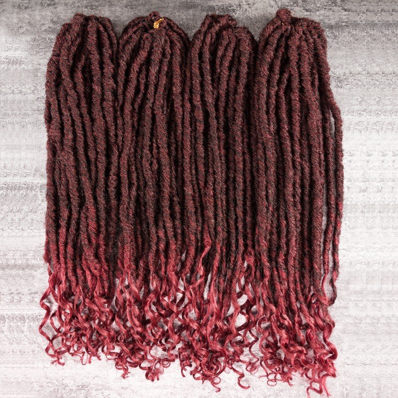 Goddess Faux Locks Hair end curly Crochet Braids 24Inch Soft Natural Synthetic Hair 20 strands braiding crochet hair Extension