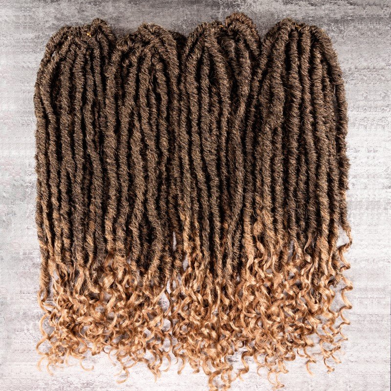 Goddess Faux Locks Hair end curly Crochet Braids 24Inch Soft Natural Synthetic Hair 20 strands braiding crochet hair Extension