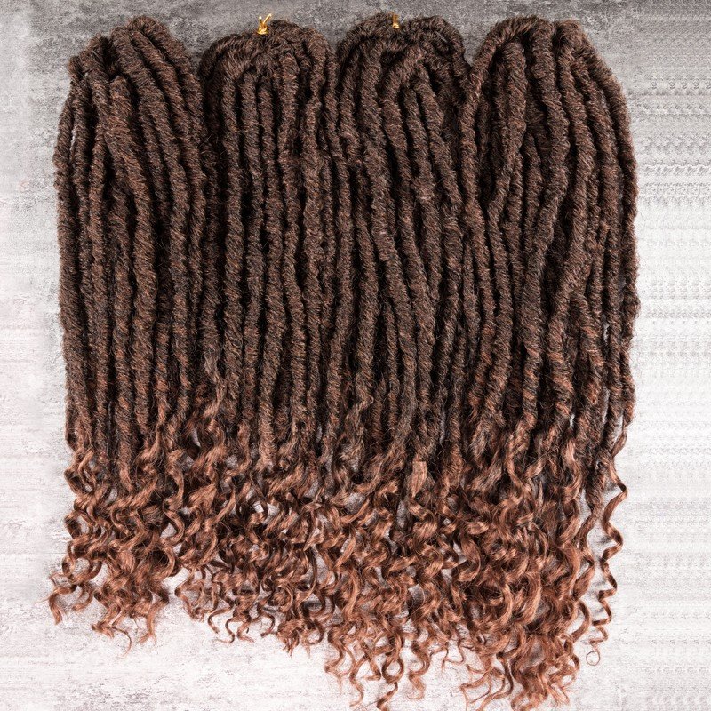 Goddess Faux Locks Hair end curly Crochet Braids 24Inch Soft Natural Synthetic Hair 20 strands braiding crochet hair Extension