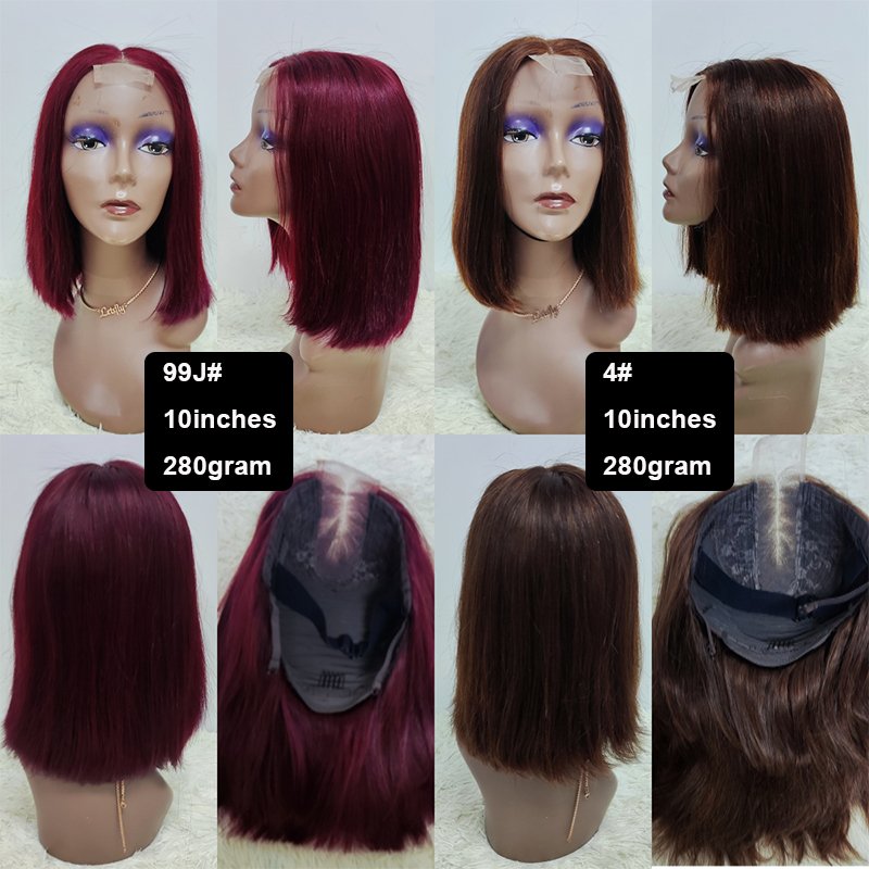 Letsfly 280gram Factory Price 12A Raw Virgin Hair Bob Wigs Super Double Drawn Bone Straight 2x6 4x4 13x4 Vietnamese Human Wigs