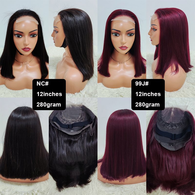 Letsfly 280gram Factory Price 12A Raw Virgin Hair Bob Wigs Super Double Drawn Bone Straight 2x6 4x4 13x4 Vietnamese Human Wigs