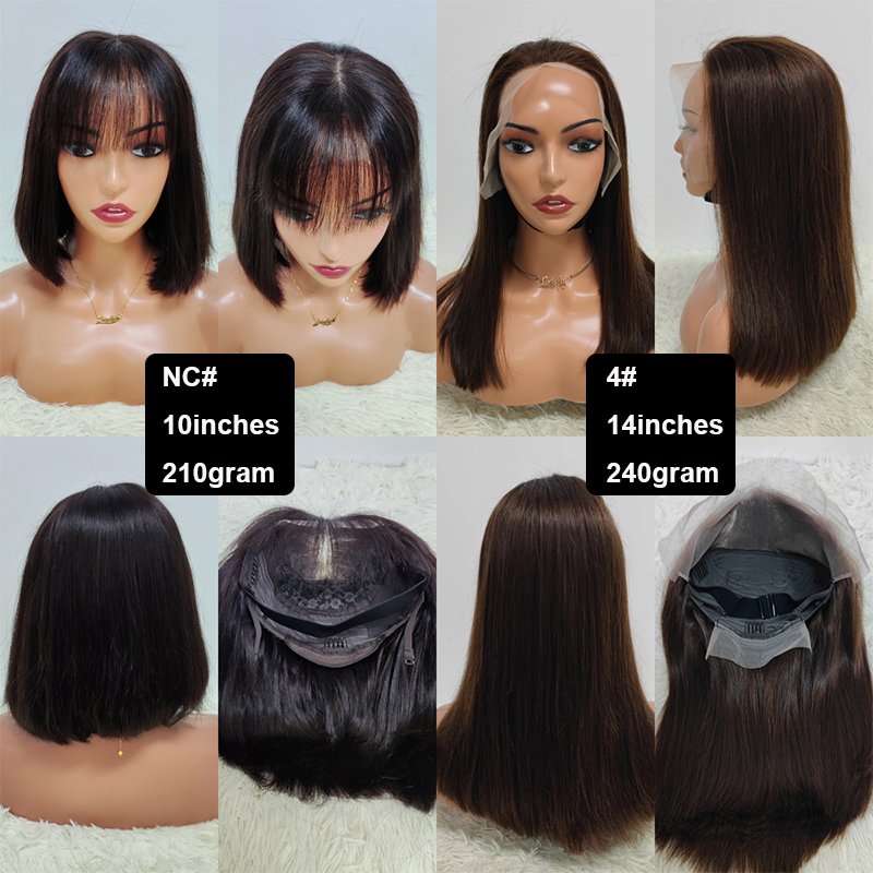 Letsfly 280gram Factory Price 12A Raw Virgin Hair Bob Wigs Super Double Drawn Bone Straight 2x6 4x4 13x4 Vietnamese Human Wigs