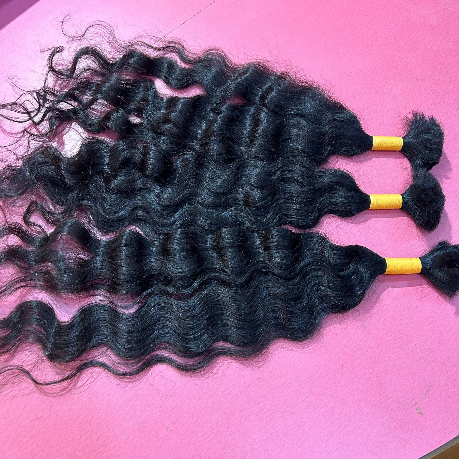 Single Donor Natural Non-Weft Brazilian Hair 28 Inches Deep Wave Bulk Curly Human Hair for Braiding Natural Black Virgin Texture