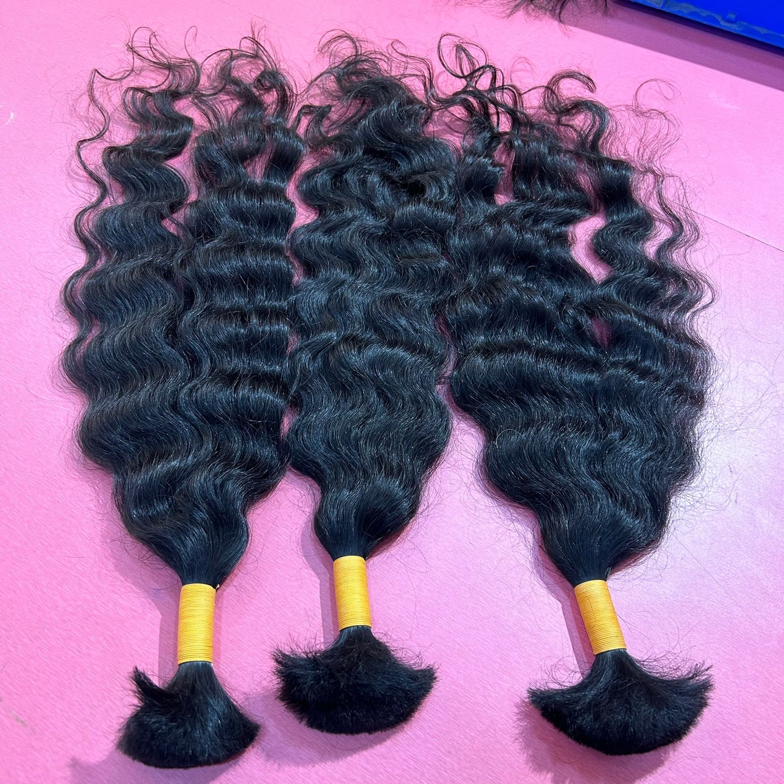 Single Donor Natural Non-Weft Brazilian Hair 28 Inches Deep Wave Bulk Curly Human Hair for Braiding Natural Black Virgin Texture