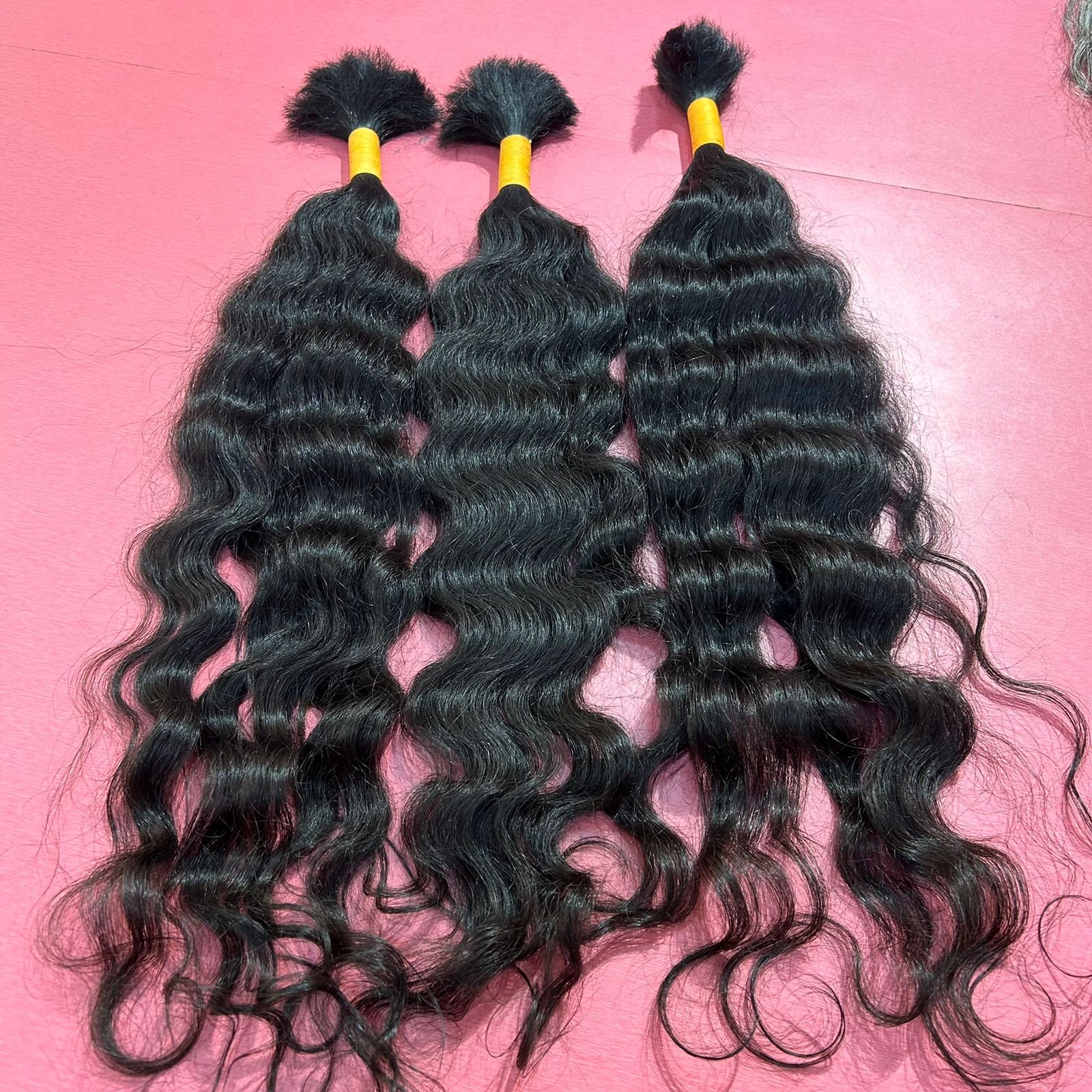 Single Donor Natural Non-Weft Brazilian Hair 28 Inches Deep Wave Bulk Curly Human Hair for Braiding Natural Black Virgin Texture