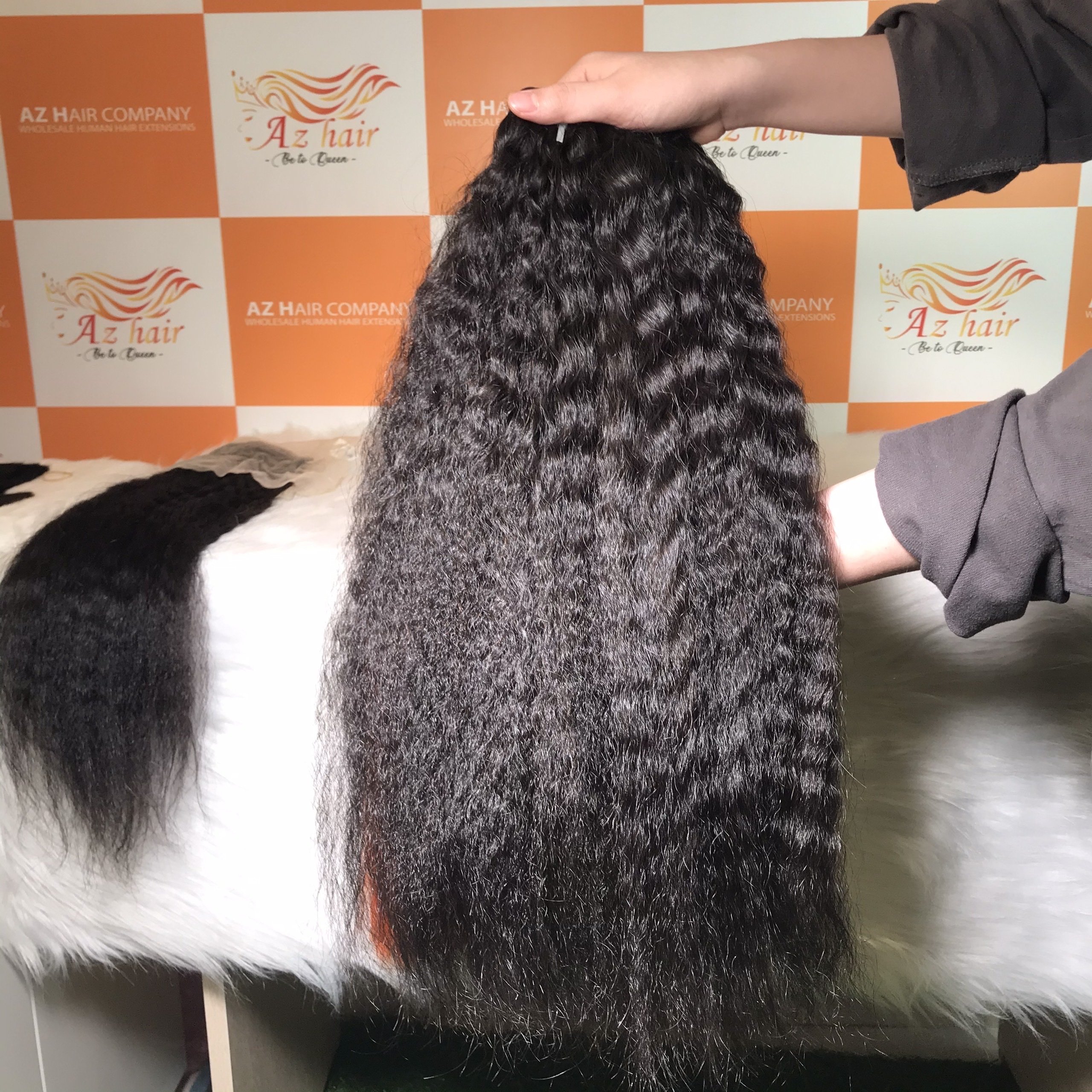 Kinky Straight Texture Machine Double Weft Natural Black Hair Extensions Natural Human Hair 100 % Unprocessed Virgin Hair