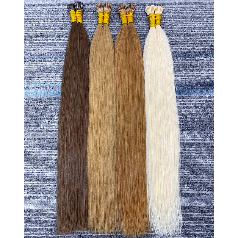Kinky Straight Micro Link Bead Burmese Curly I Tip Stick Human Hair Extensions Wholesale l tip hair extensions human hair