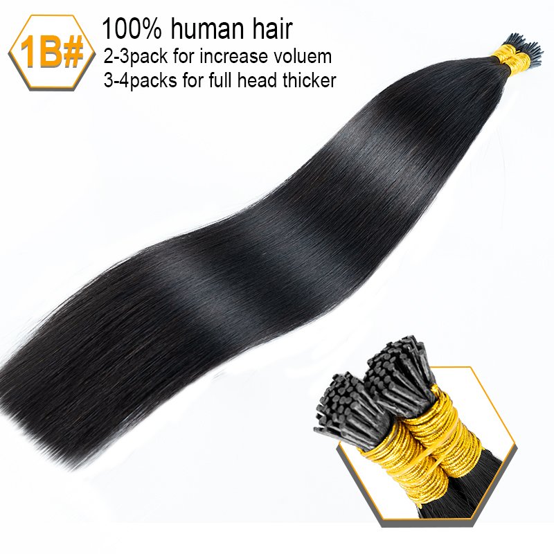Kinky Straight Micro Link Bead Burmese Curly I Tip Stick Human Hair Extensions Wholesale l tip hair extensions human hair