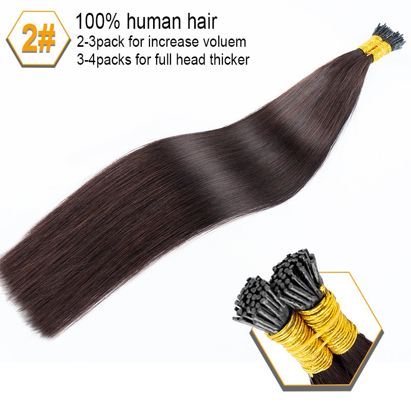 Kinky Straight Micro Link Bead Burmese Curly I Tip Stick Human Hair Extensions Wholesale l tip hair extensions human hair