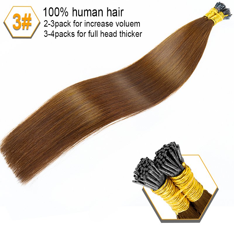 Kinky Straight Micro Link Bead Burmese Curly I Tip Stick Human Hair Extensions Wholesale l tip hair extensions human hair