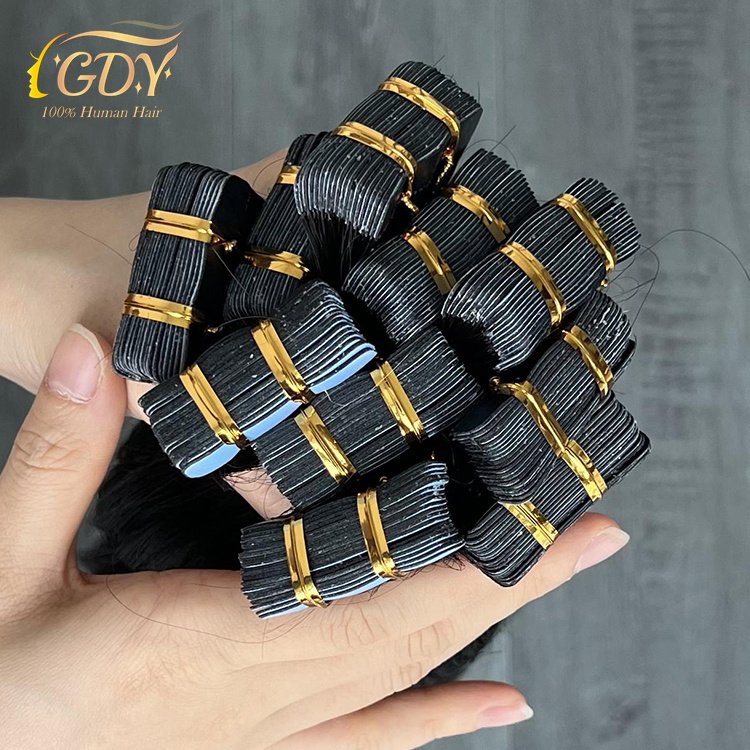 Wholesale Tape Ins Raw Indian 100 Human Hair Double Drawn Pu Skin Weft Seamless Invisible Tape In Extensions