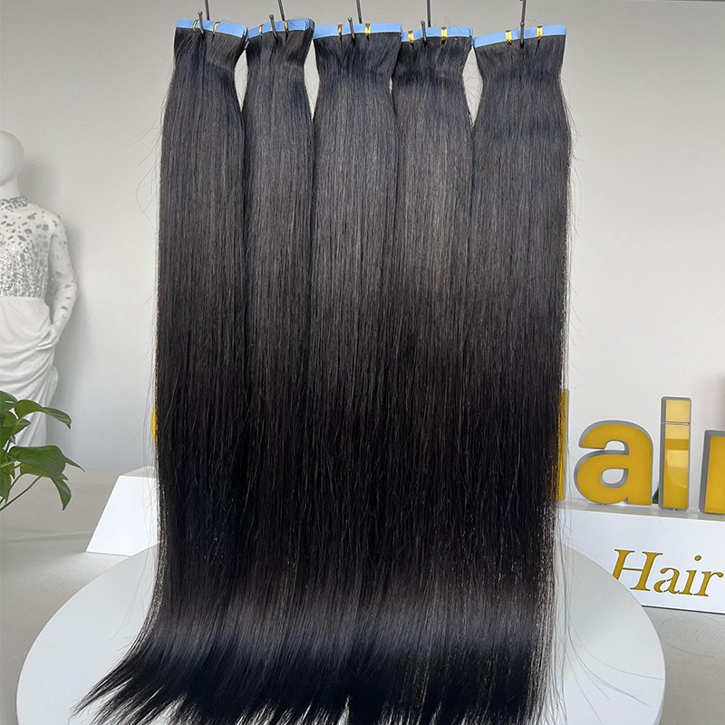 Wholesale Tape Ins Raw Indian 100 Human Hair Double Drawn Pu Skin Weft Seamless Invisible Tape In Extensions
