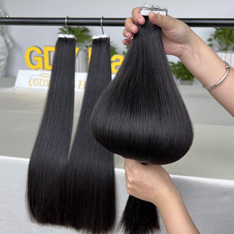 Wholesale Tape Ins Raw Indian 100 Human Hair Double Drawn Pu Skin Weft Seamless Invisible Tape In Extensions