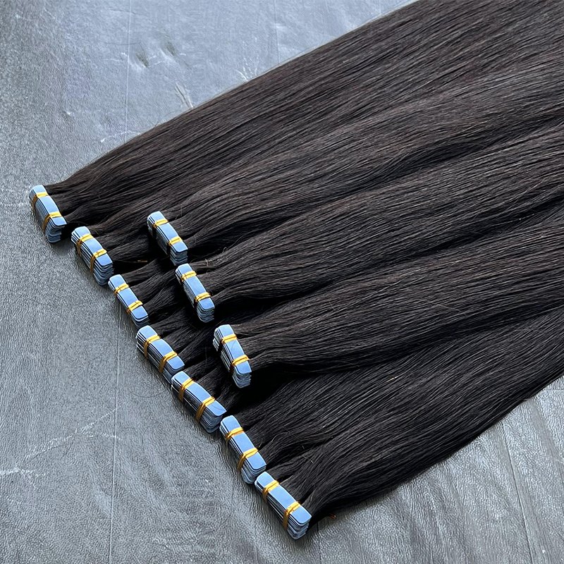 Wholesale Tape Ins Raw Indian 100 Human Hair Double Drawn Pu Skin Weft Seamless Invisible Tape In Extensions