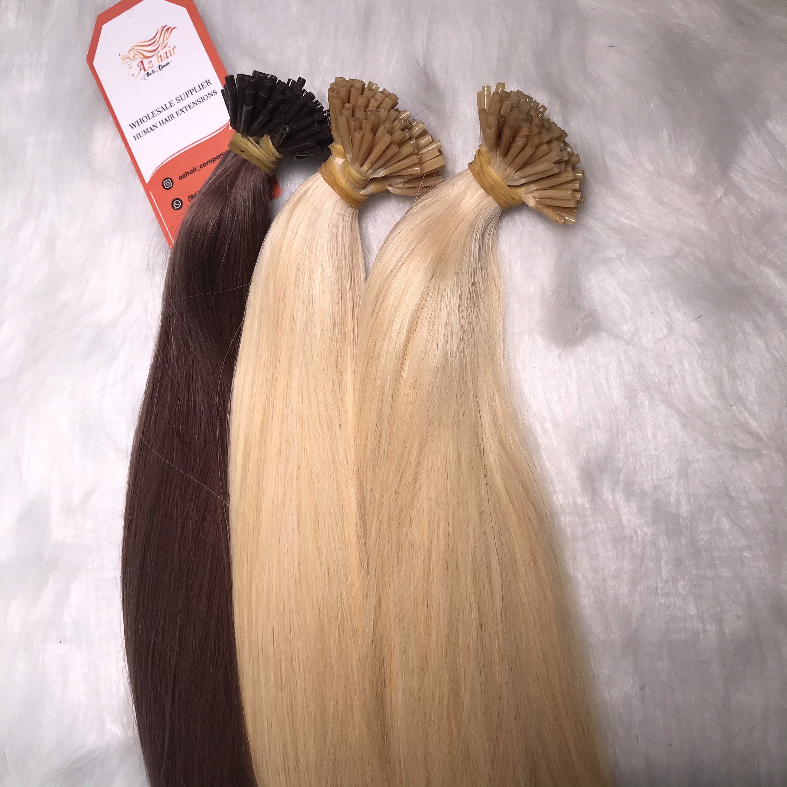 Wholesale 100% Remy Virgin Silky Straight I Tip Keratin Hair Extensions Soft and Healthy Human Hair with Good Waves