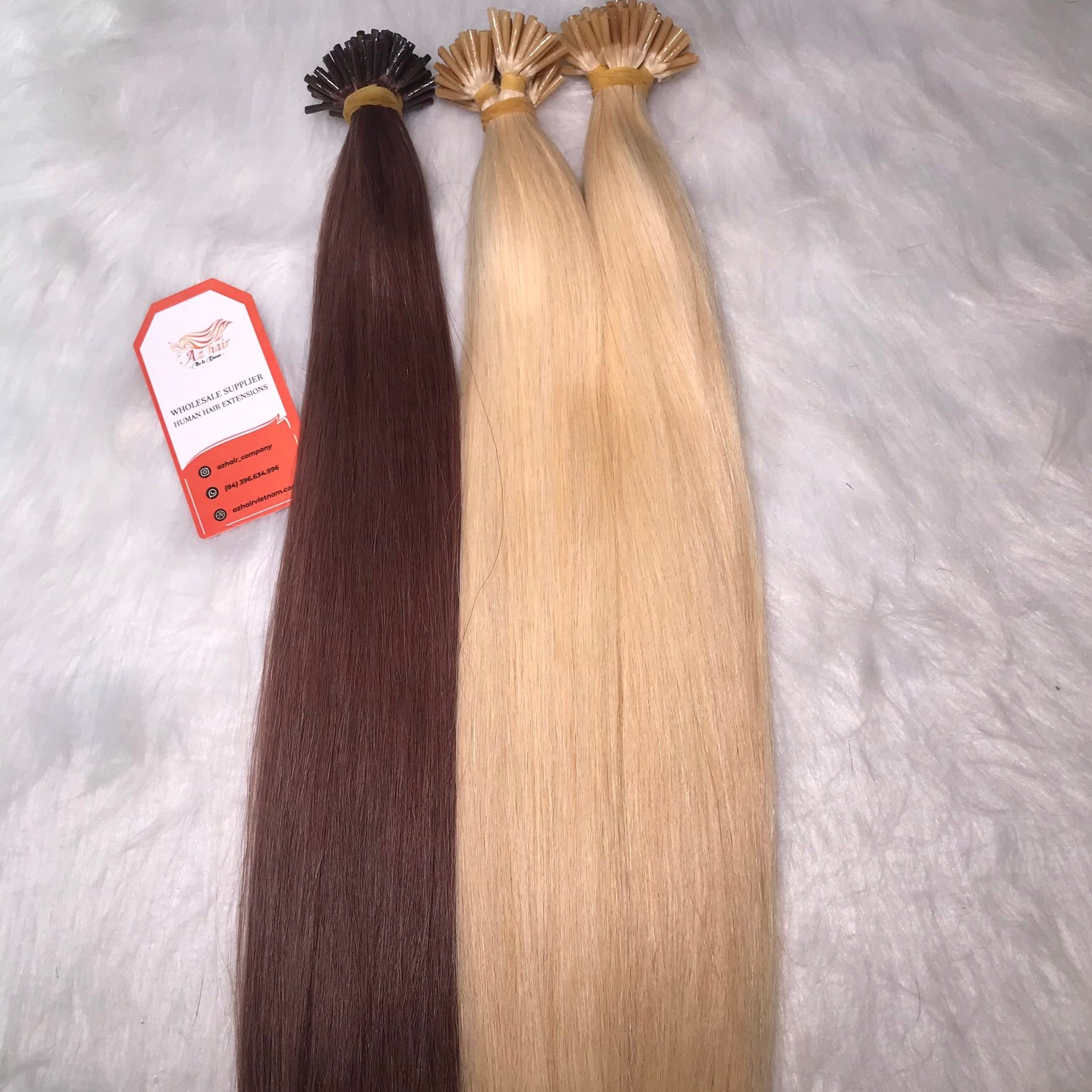 Wholesale 100% Remy Virgin Silky Straight I Tip Keratin Hair Extensions Soft and Healthy Human Hair with Good Waves