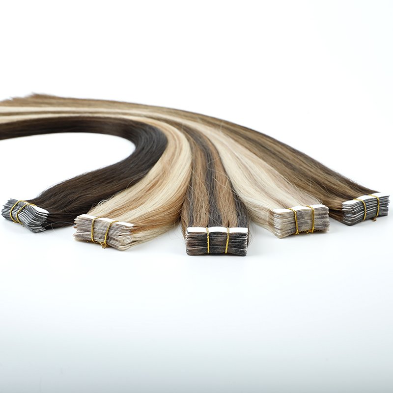 Leshinehair 100% Remy Human Hair Tape Hair Extensions Popular Skin Weft Straight FREE European Hair Acceptable Double Weft