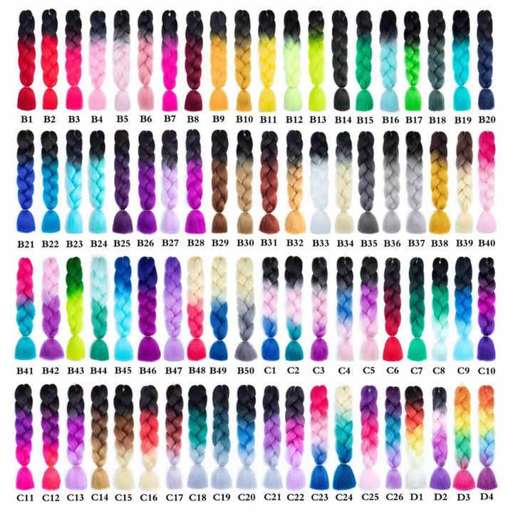 Factory wholesale synthetic braided hair 24 inch giant braid Ombre giant hair extension women's African ladies wig.