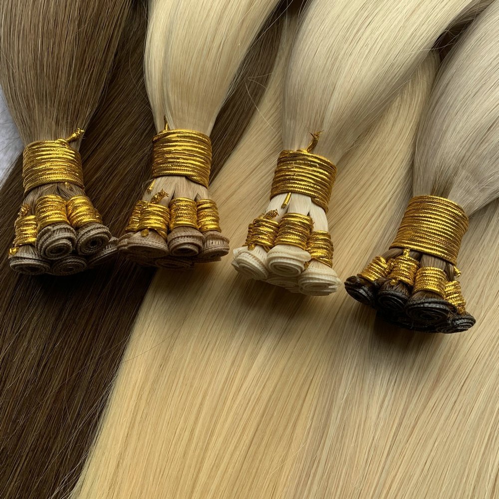 Wholesale High Quality Can Be Cut Double Drawn Remy Virgin Hair Genius Weft Human Hair Extensions No Return Natural Russian Hair