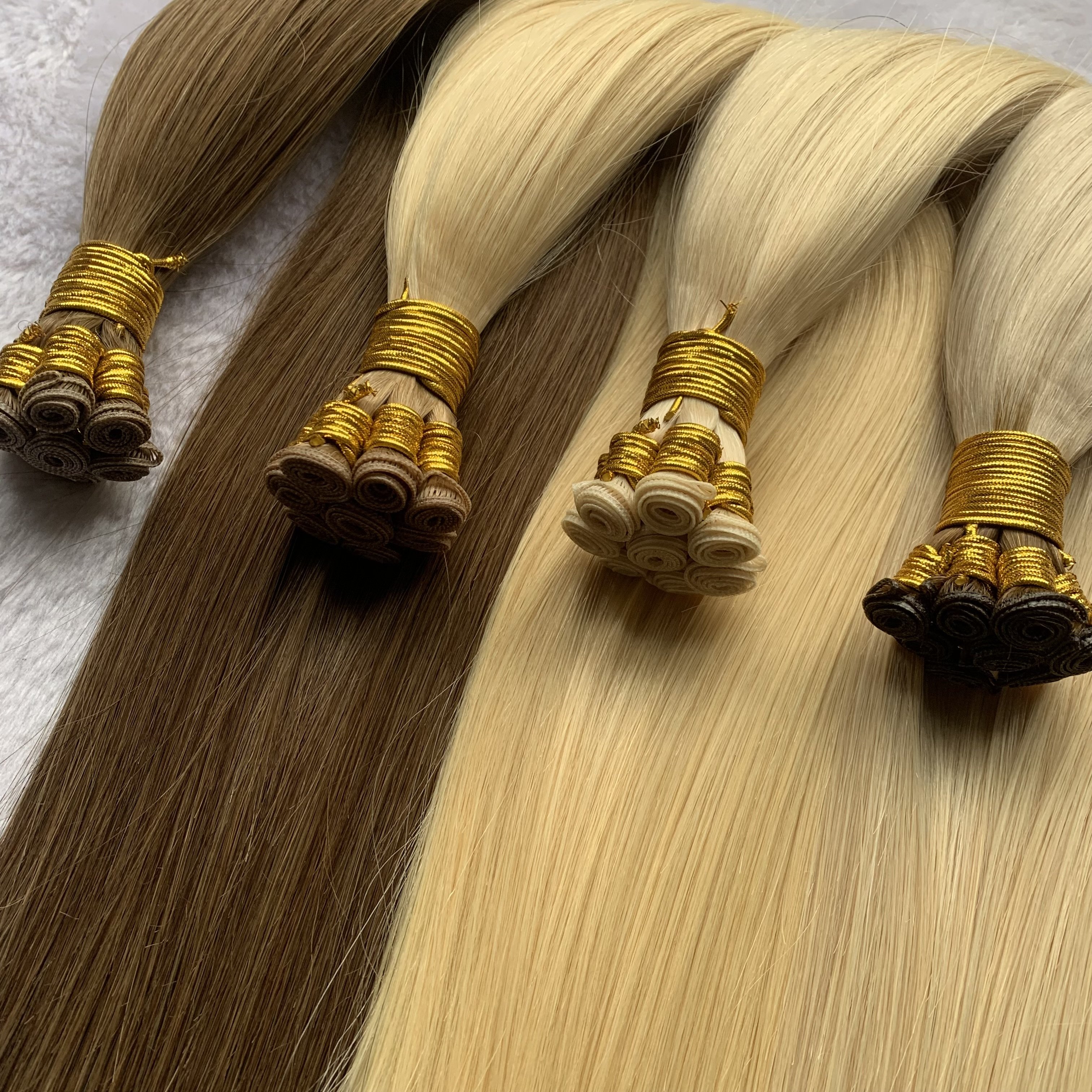 Wholesale High Quality Can Be Cut Double Drawn Remy Virgin Hair Genius Weft Human Hair Extensions No Return Natural Russian Hair