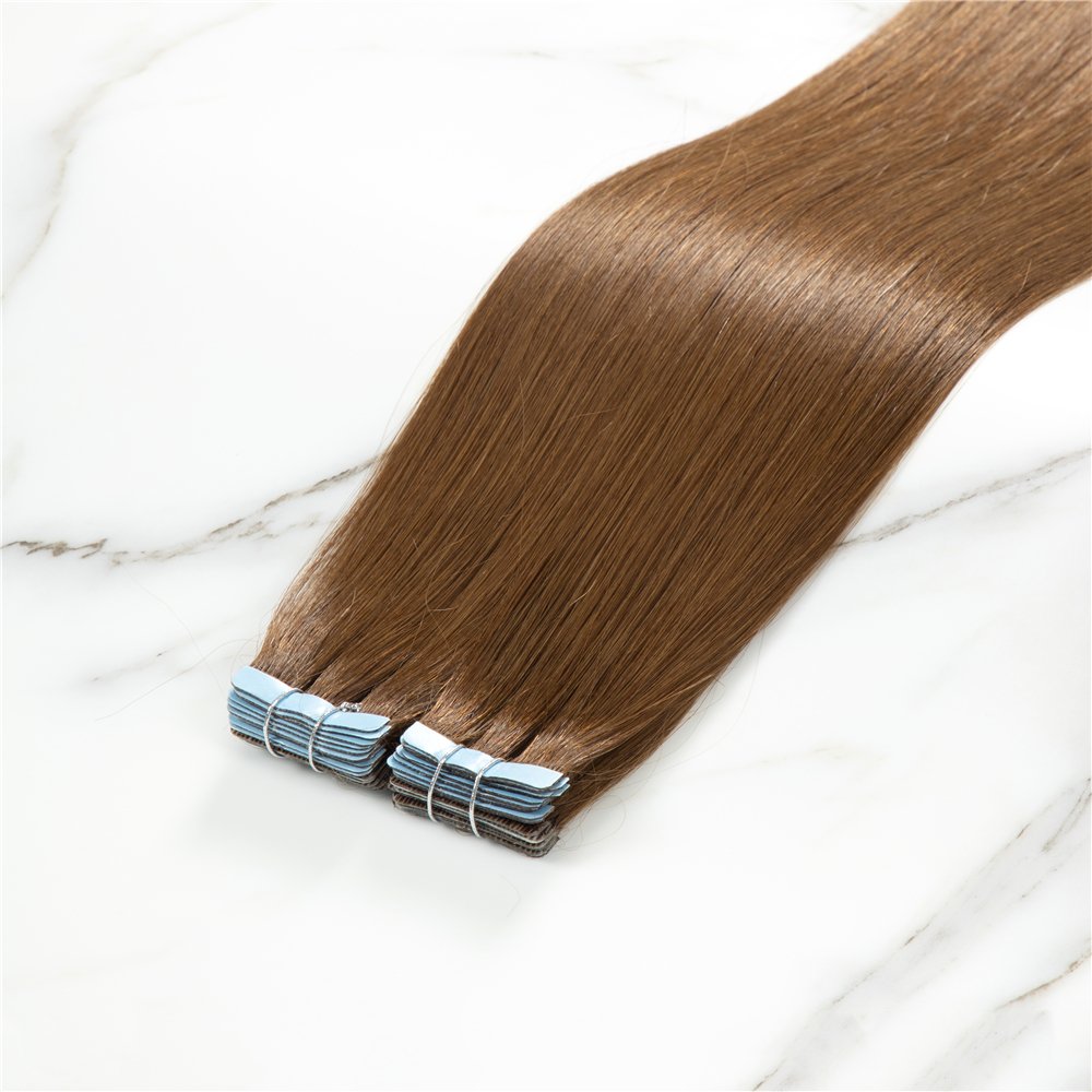 Hot Selling Wholesale Double Drawn Cuticle Aligned Unprocessed Raw Tape Ins Hair Extensions 100 Human Hair Raw Russian Hair Bulk