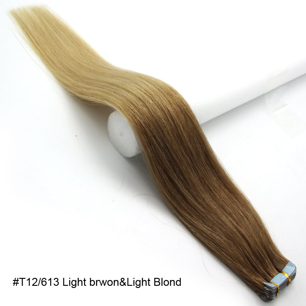 Tape in Hair Extensions Ombre Balayage Remy Hair Blonde Ombre Balayage Color remy tape hair extensions
