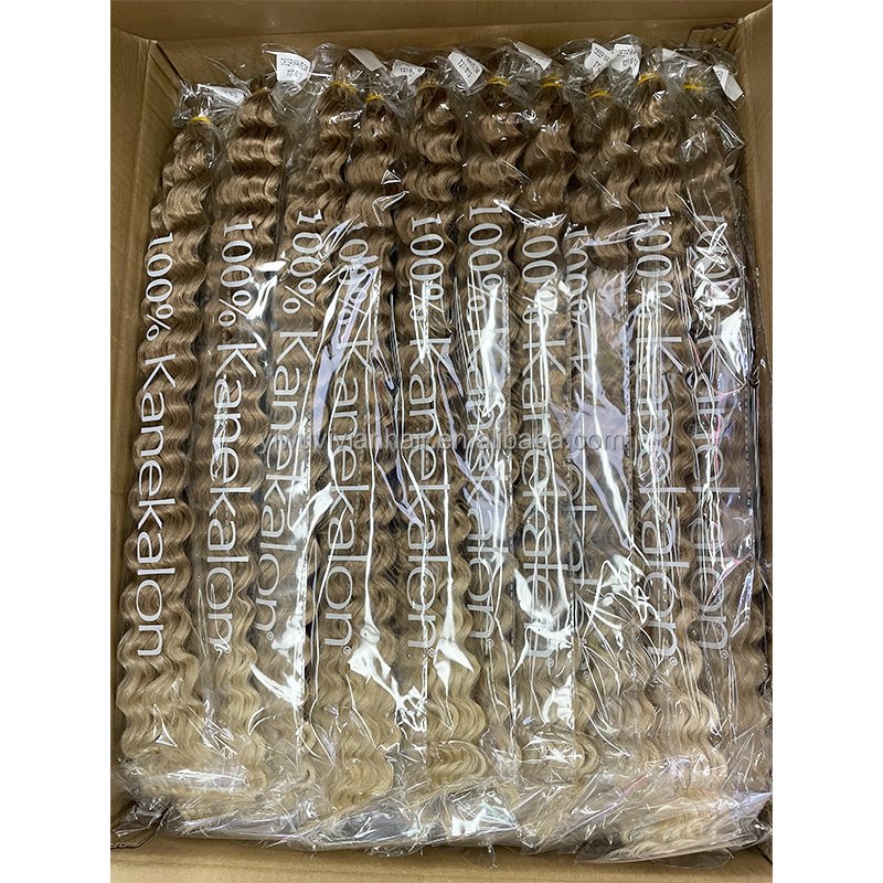 New arrival 24inch deep twist braiding hair 100% Kanekalon fiber long ocean wave crochet hair ombre colorful wand curl wholesale