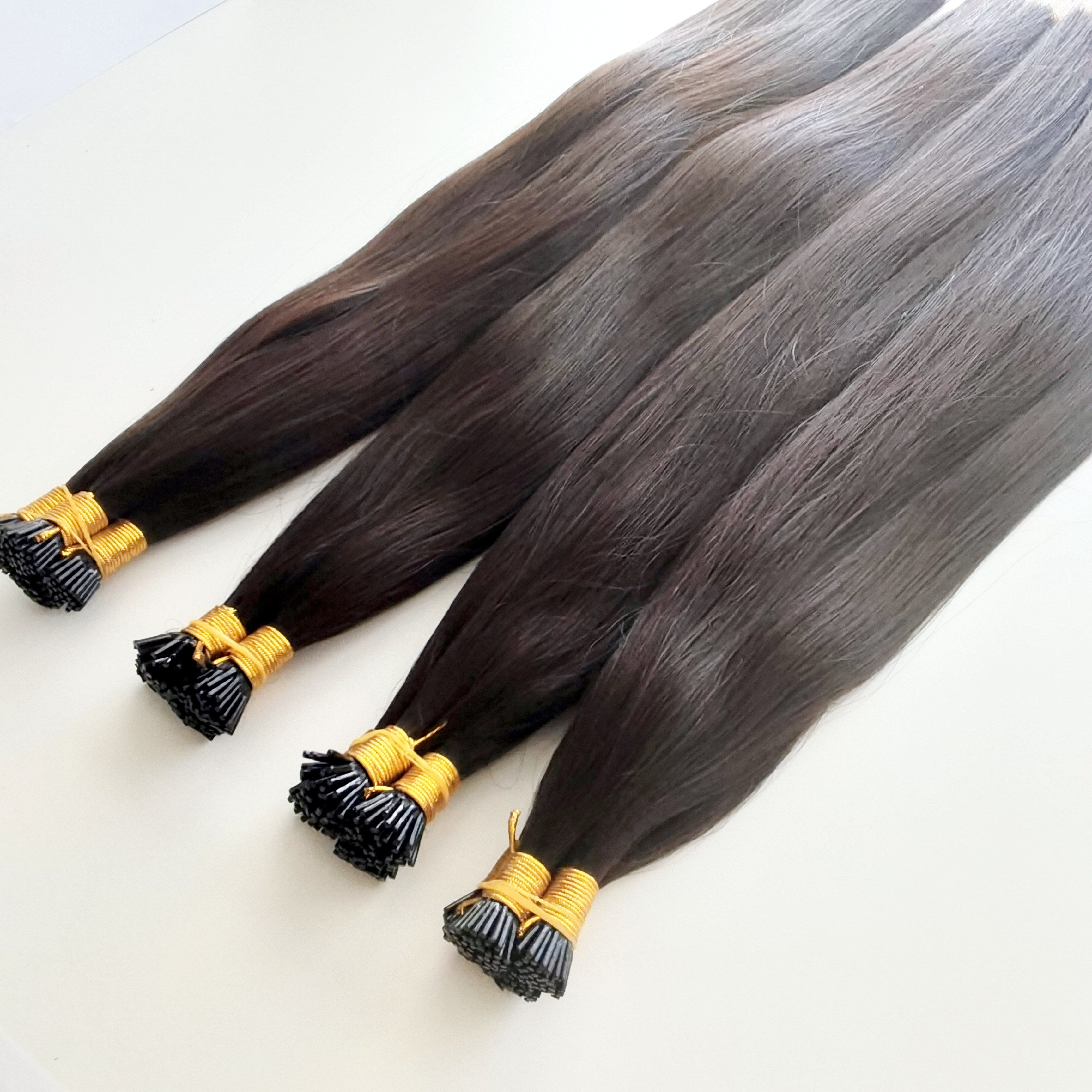 Raw Keratin i tip extension hair 100% virgin remy natural hair extension human i tip U tip hair extensions wholesale