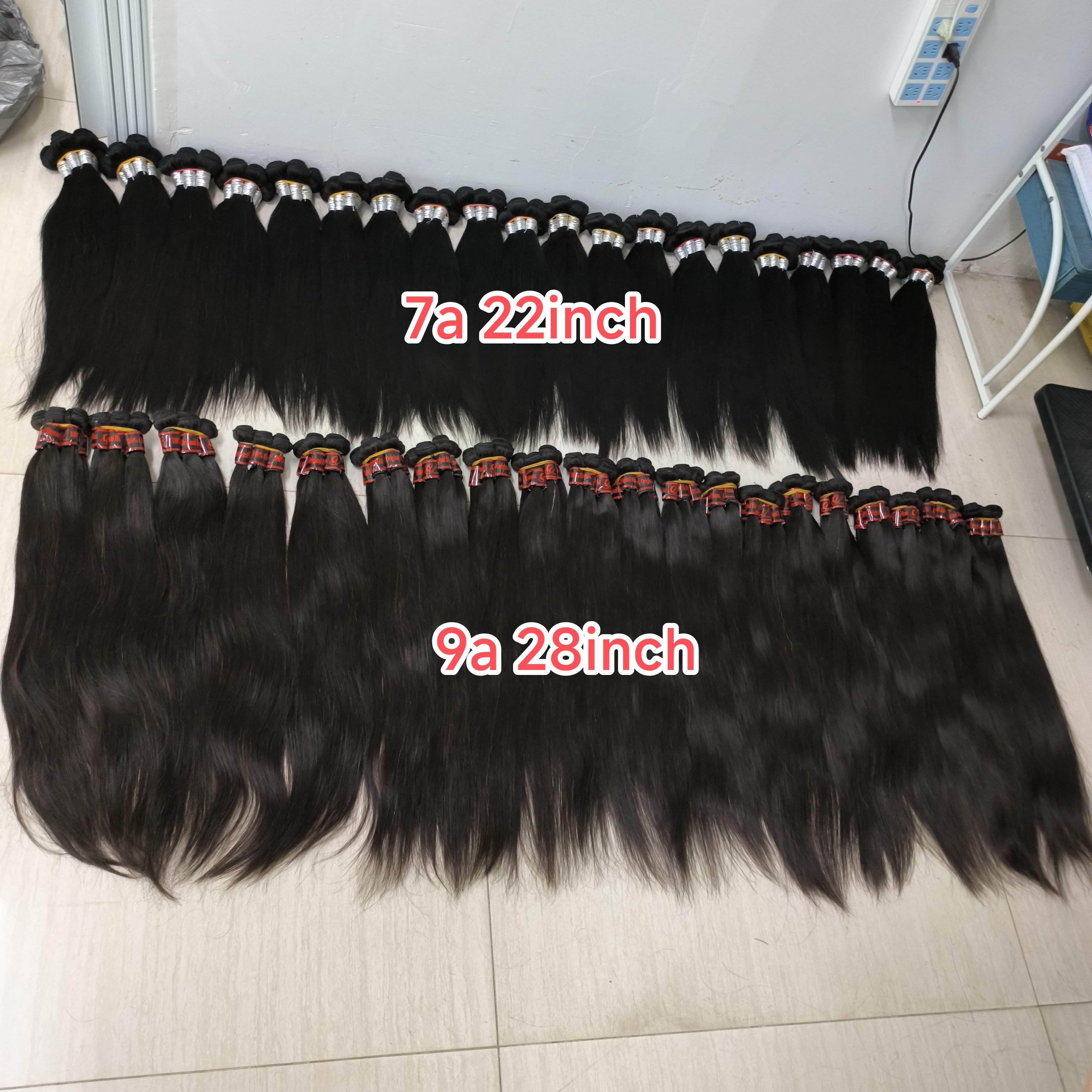 Letsfly wholesale 9A grade 28inch straight hair 100% human hair bundles 260gram/pack in stock Brazilian human hair extensions