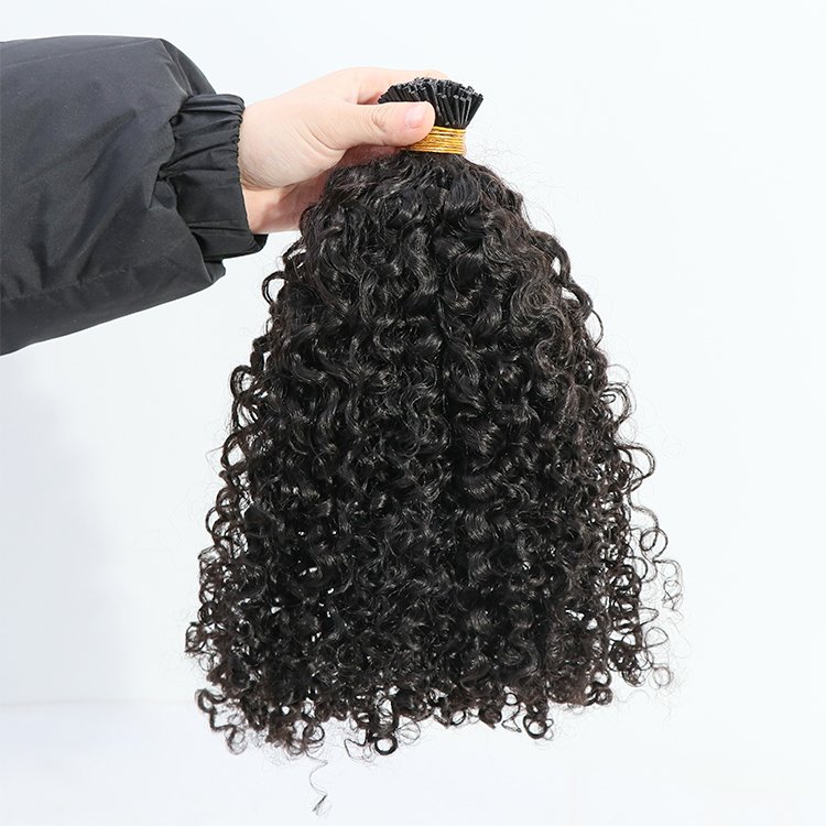 Micro Links Hair Extensions Cuticle Aligned K Tips Human Hair Extensions Raw Curly Virgin Hair I Tip Extensions