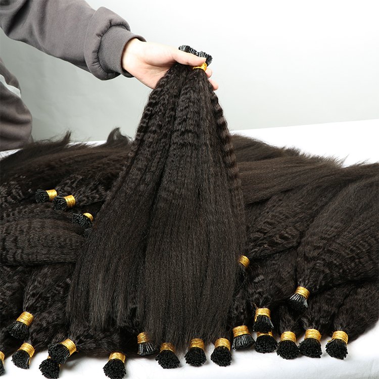 Micro Links Hair Extensions Cuticle Aligned K Tips Human Hair Extensions Raw Curly Virgin Hair I Tip Extensions