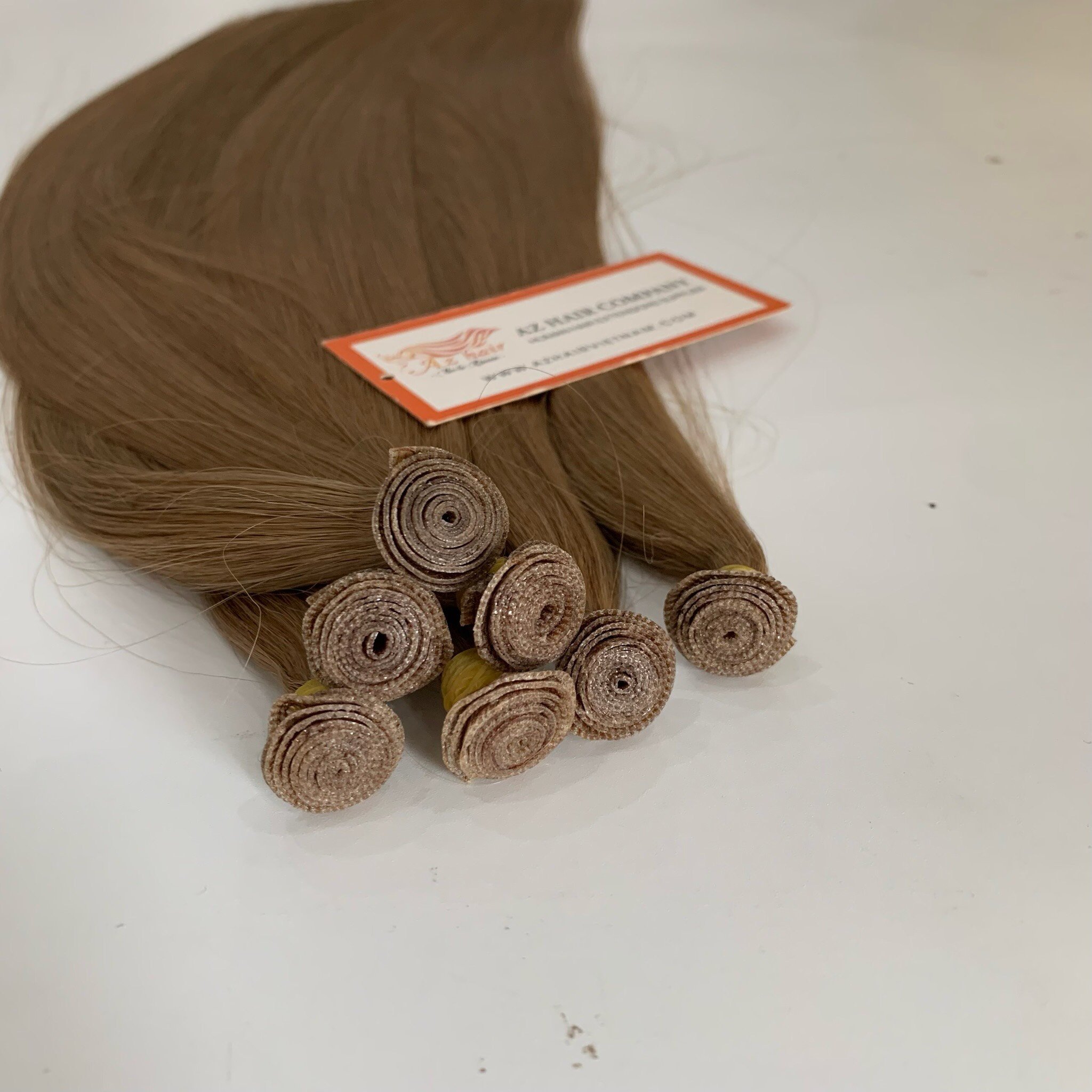 Wholesale Factory Price Virgin Hand Tied Weft Hair Vietnamese Hair Extensions Brown Color Lasting Long Time