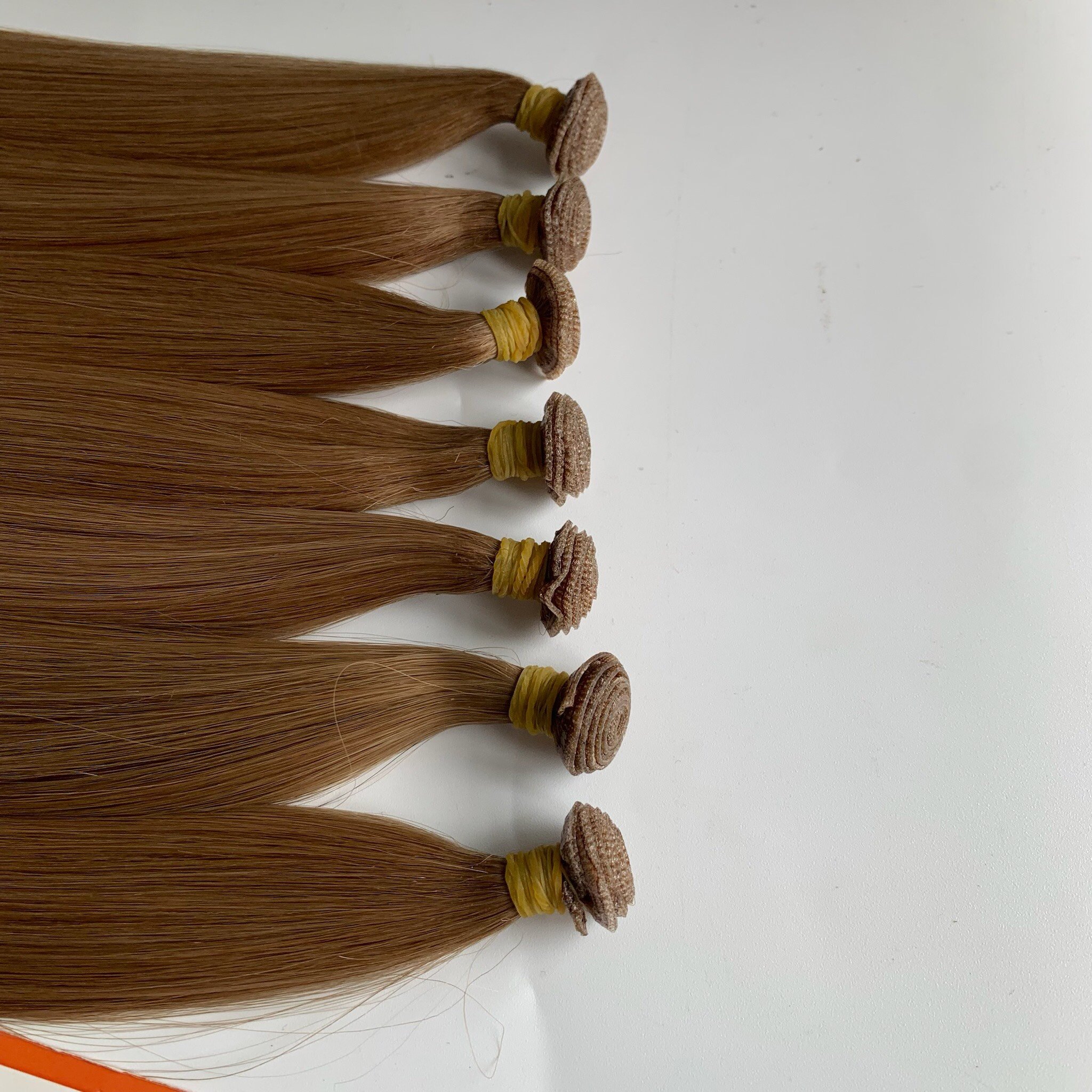 Wholesale Factory Price Virgin Hand Tied Weft Hair Vietnamese Hair Extensions Brown Color Lasting Long Time