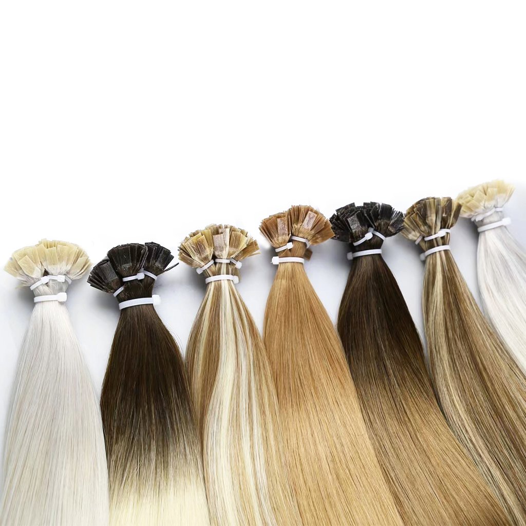 Wholesale Double Drawn Remy I tip Flat tip Keratin Tip Bond European Human Hair Keratin Hair Extensions