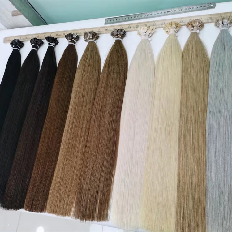 Wholesale Double Drawn Remy I tip Flat tip Keratin Tip Bond European Human Hair Keratin Hair Extensions