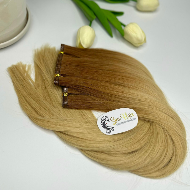 High Quality Genius Weft Hair Ombre Color Natural Straight 100% Vietnamese Human Hair Extensions From Sun Hair Company