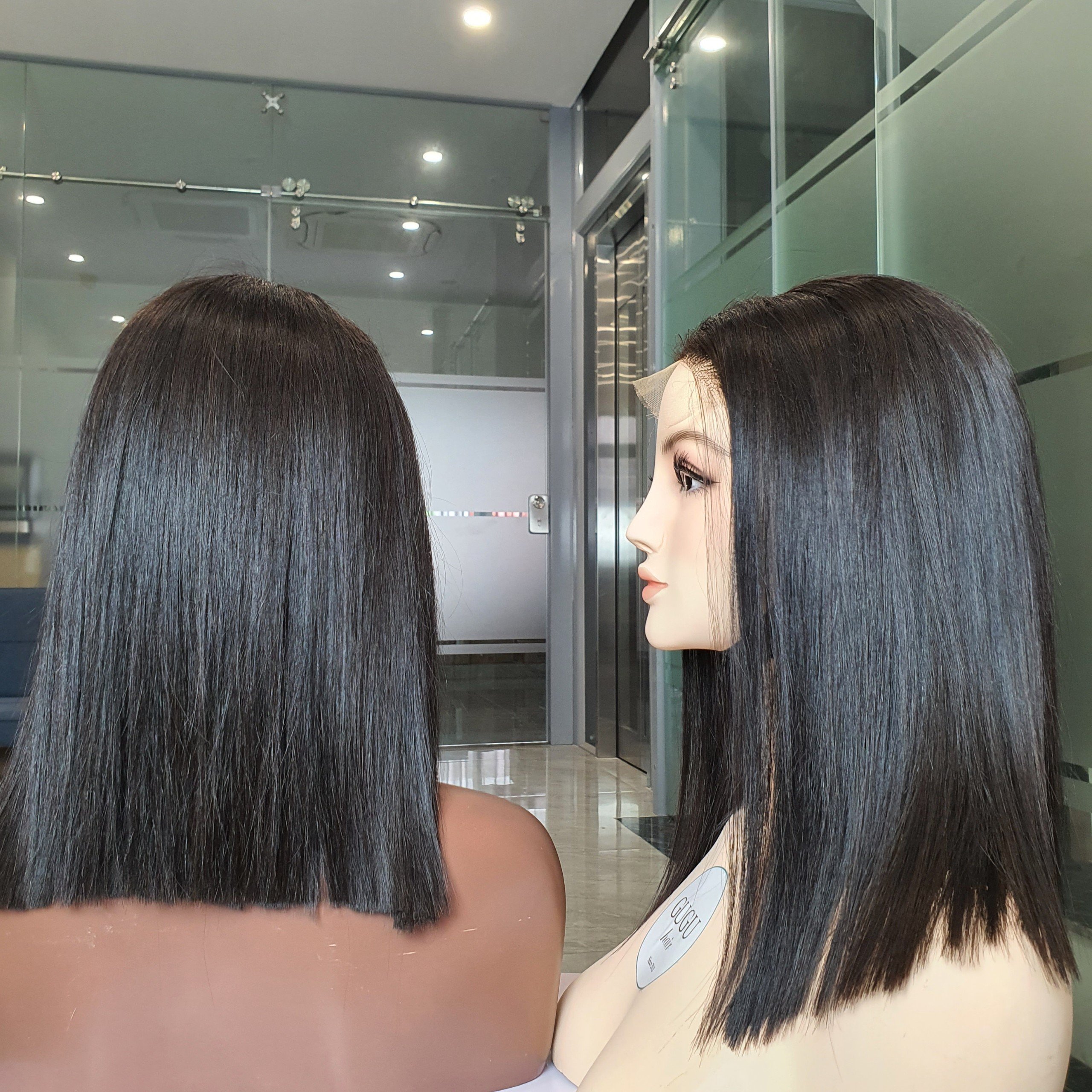 raw vietnamese hair bob sdd bone straight hair with frontal hd lace closure wigs for black women
