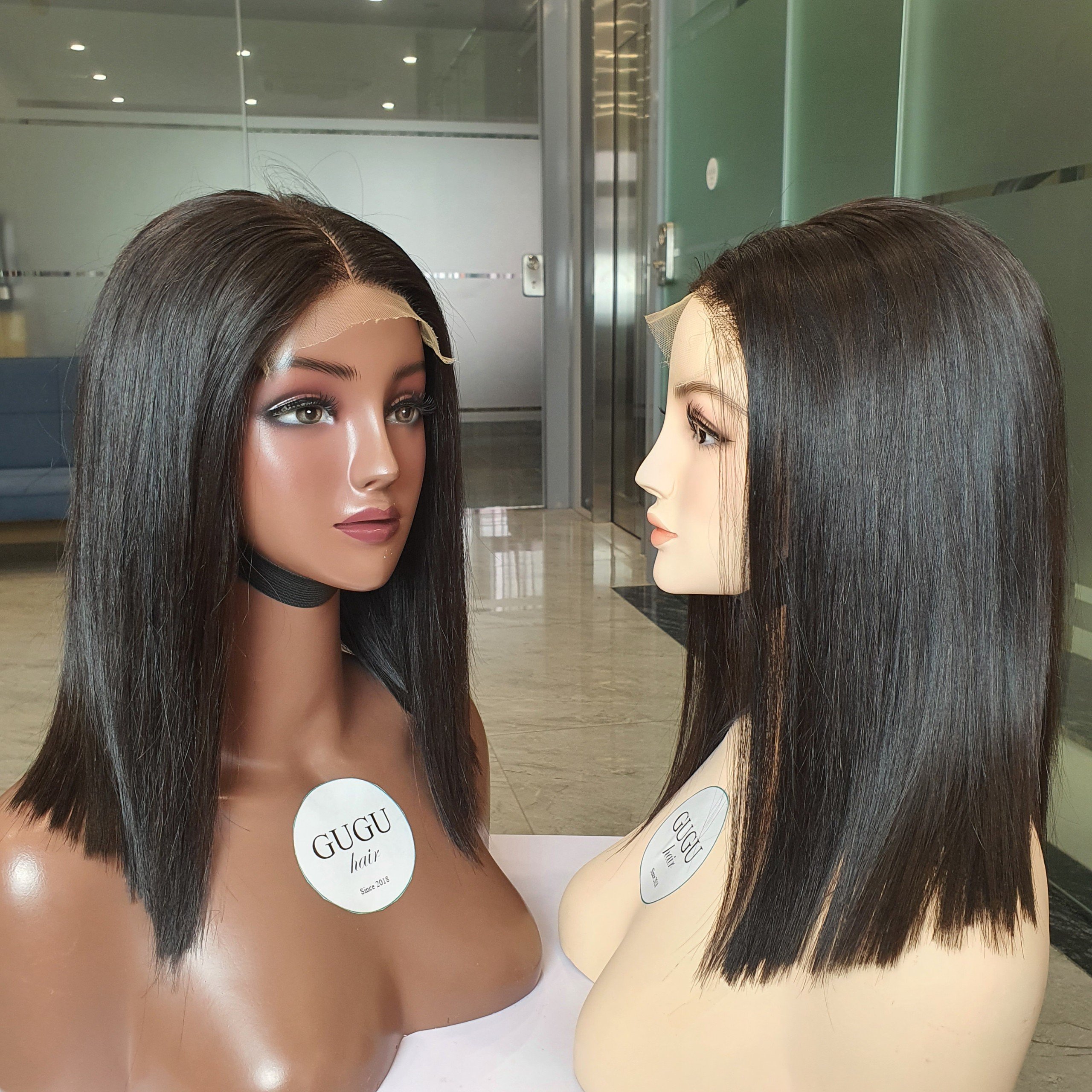 raw vietnamese hair bob sdd bone straight hair with frontal hd lace closure wigs for black women