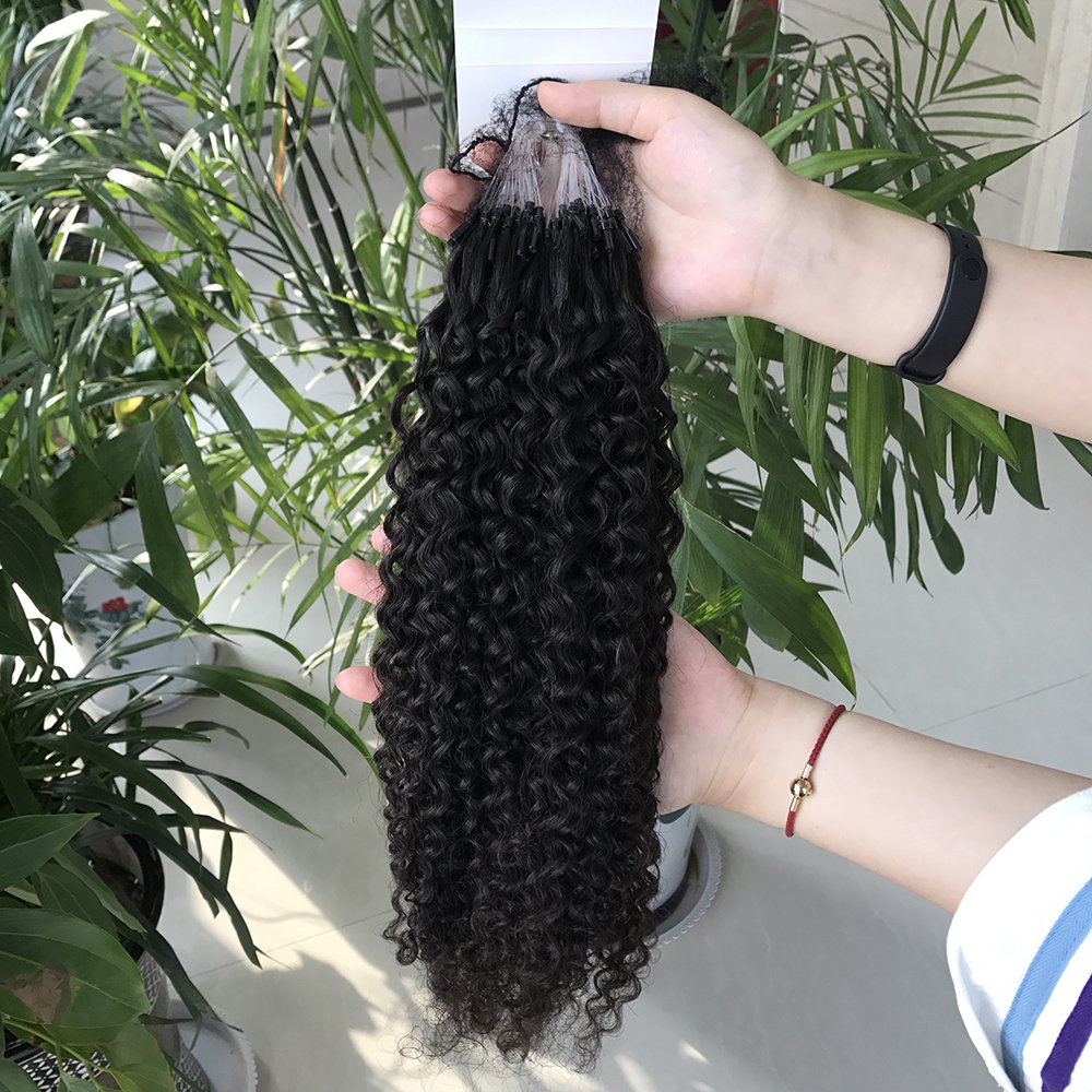 Easy to Wear Chinese Micro Loop Human Hair Extensions Remy,Double Drawn Virgin Micro Link Human Hair Extensions