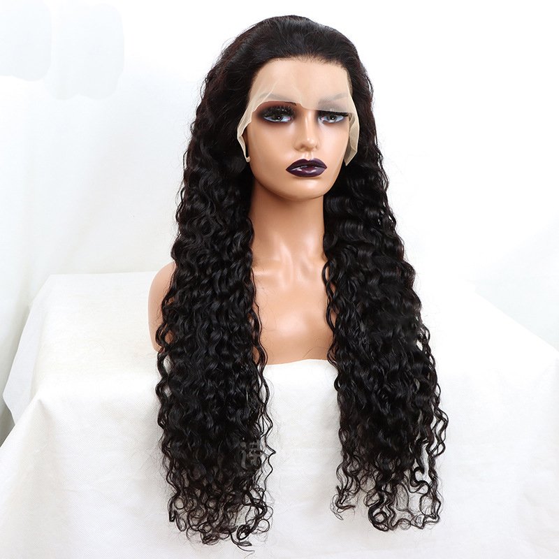 Factory Price Black Loose Wave Wig With 13*4 HD Swiss Lace Frontal Remy Unprocessed Hair Glueless Wig Natural Black Human Hair