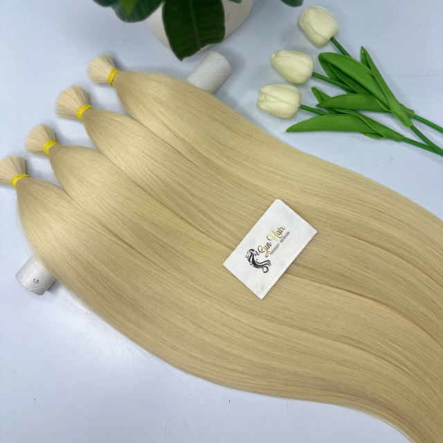 Best Selling #613 Colour Straight Raw Unprocessed Cutilcle Aligned Bulk Hair 100% Human Hair Extensions with Factory Price