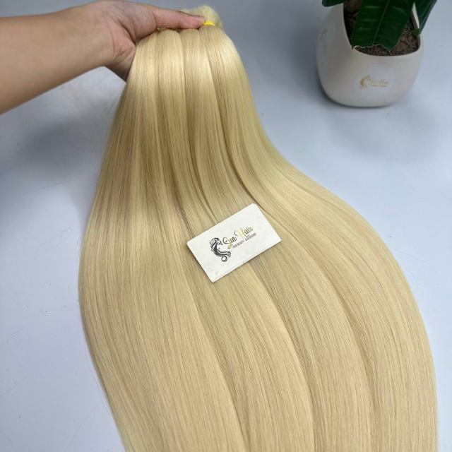 Best Selling #613 Colour Straight Raw Unprocessed Cutilcle Aligned Bulk Hair 100% Human Hair Extensions with Factory Price
