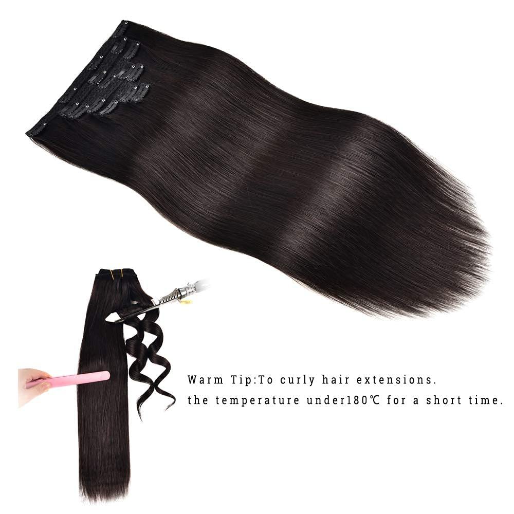 Novelties Synthetic Hair Weft Bone Straight Tape 7 Pieces in One Set Seamless Clip In Hair Extension