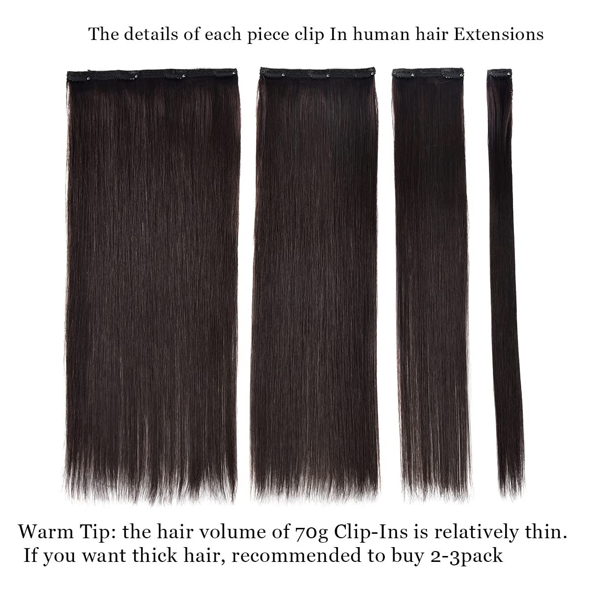 Novelties Synthetic Hair Weft Bone Straight Tape 7 Pieces in One Set Seamless Clip In Hair Extension
