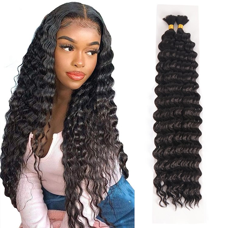 Julianna Wholesale 20Inch Deep Water Wave Super Wave Straight No Weft Synthetic Bulk Braiding Hair Extensions