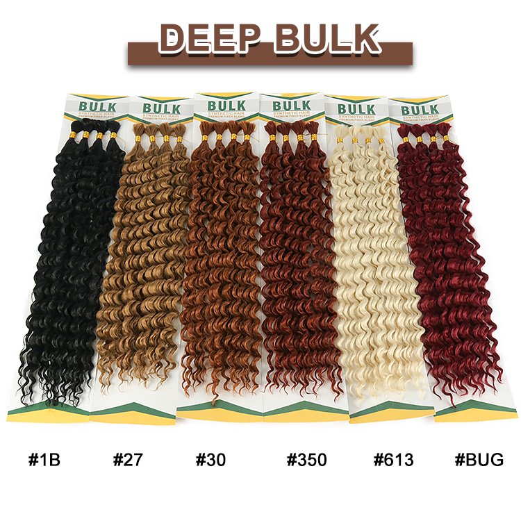 Julianna Wholesale 20Inch Deep Water Wave Super Wave Straight No Weft Synthetic Bulk Braiding Hair Extensions