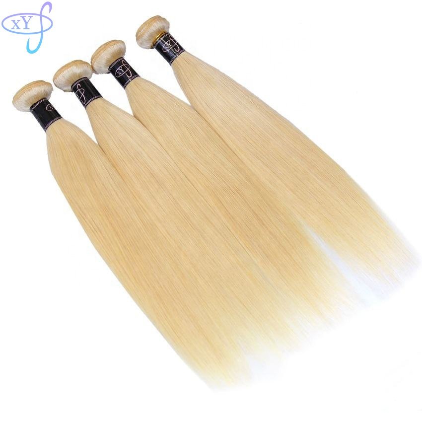 XYS Cheap Raw Remy Virgin Hair Human 613 Straight Bundles, Cuticle Aligned 613 Blonde Unprocessed Human Hair Extension